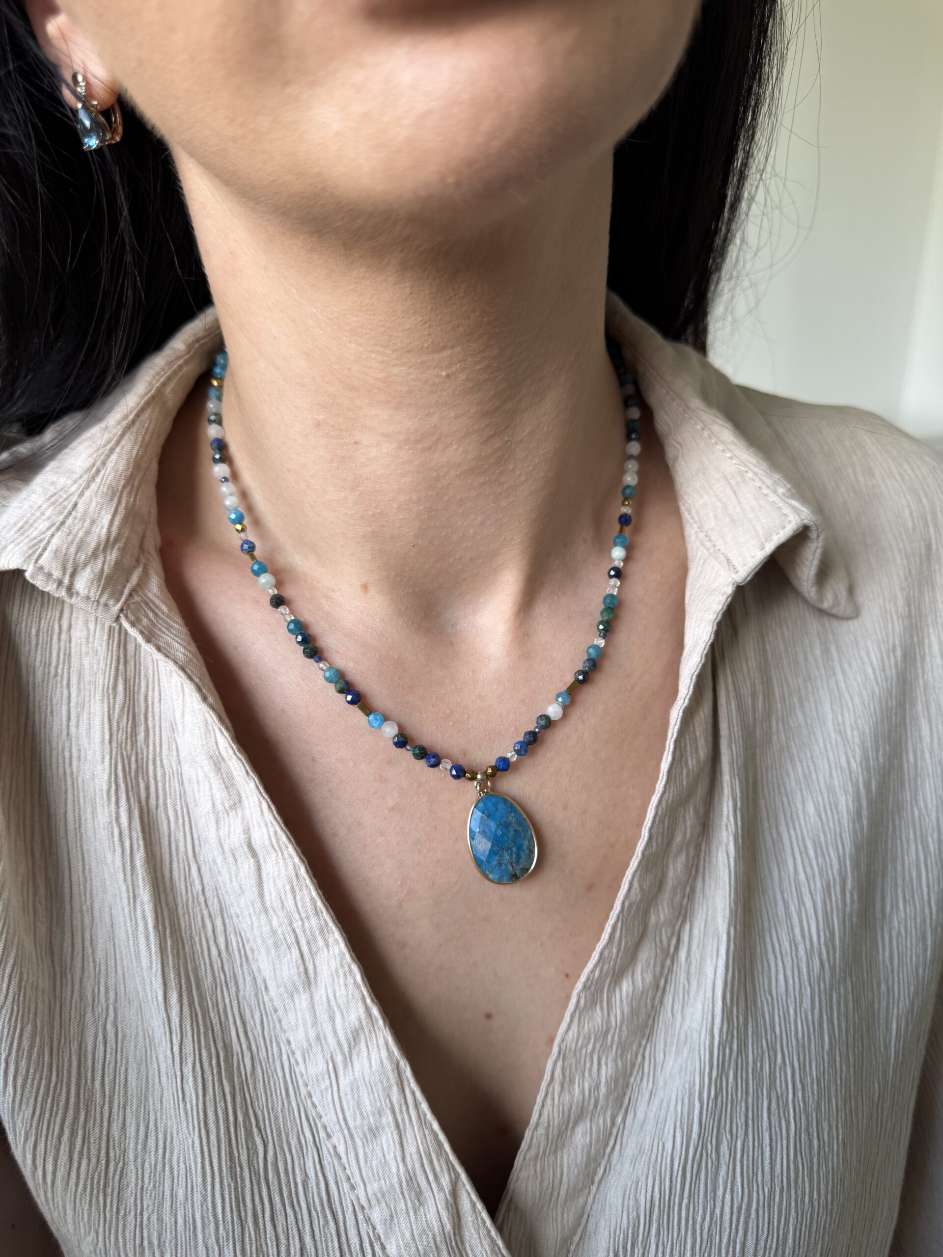 Naszyjnik Apatyt i Lapis Lazuli - obrazek 3